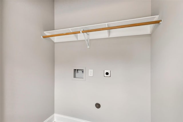 washroom with hookup for an electric dryer and washer hookup