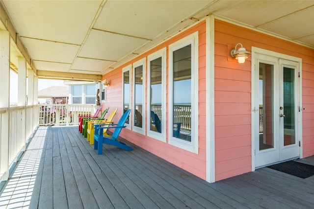 deck featuring french doors