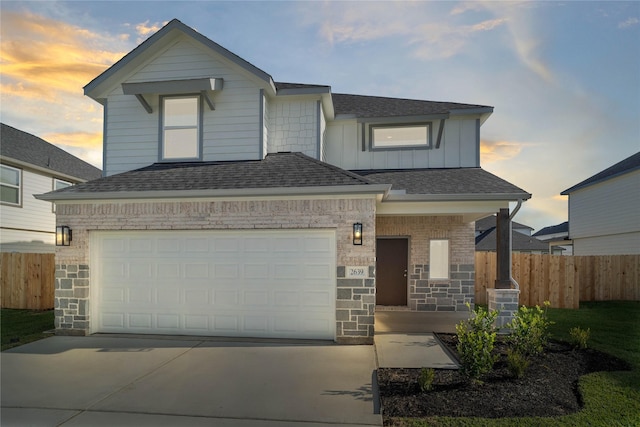 view of front of house featuring a garage