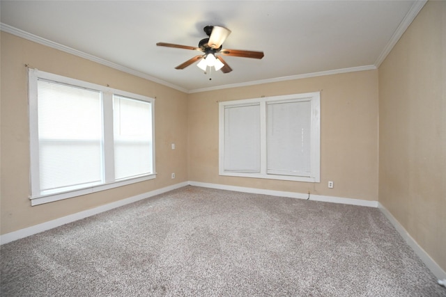1929 W Dallas St, Houston, TX 77019 - unfurnished bedroom featuring carpet, crown molding, baseboards, and a ceiling fan