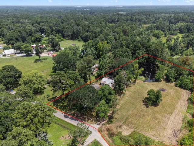 drone / aerial view with a view of trees