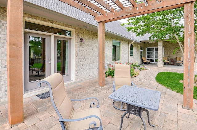 view of patio with a pergola