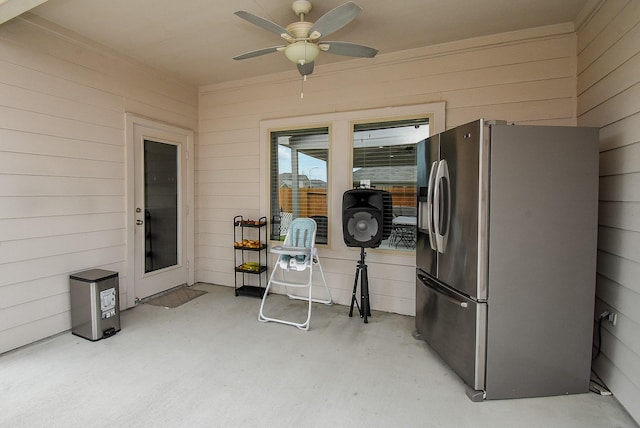 view of patio with ceiling fan