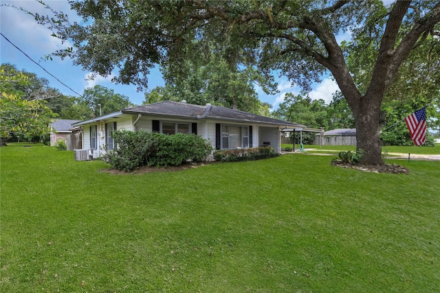 exterior space with a front lawn