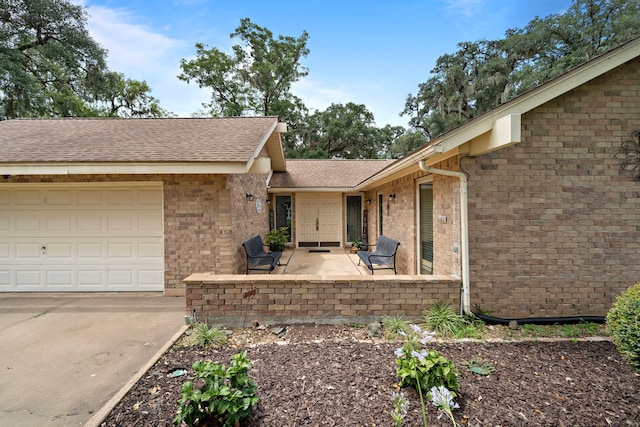 single story home with a garage