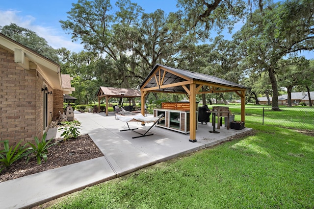 view of patio / terrace featuring a gazebo