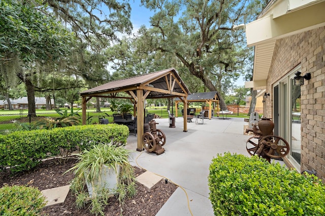 exterior space with a gazebo