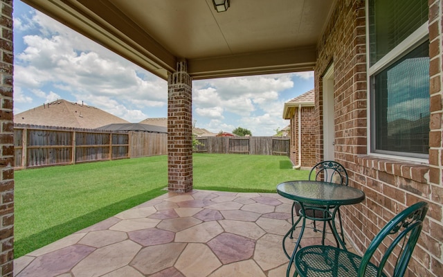 view of patio / terrace featuring a fenced backyard