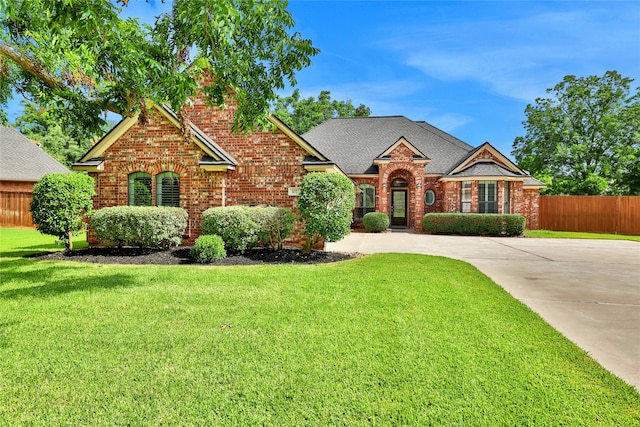 view of front of house with a front yard