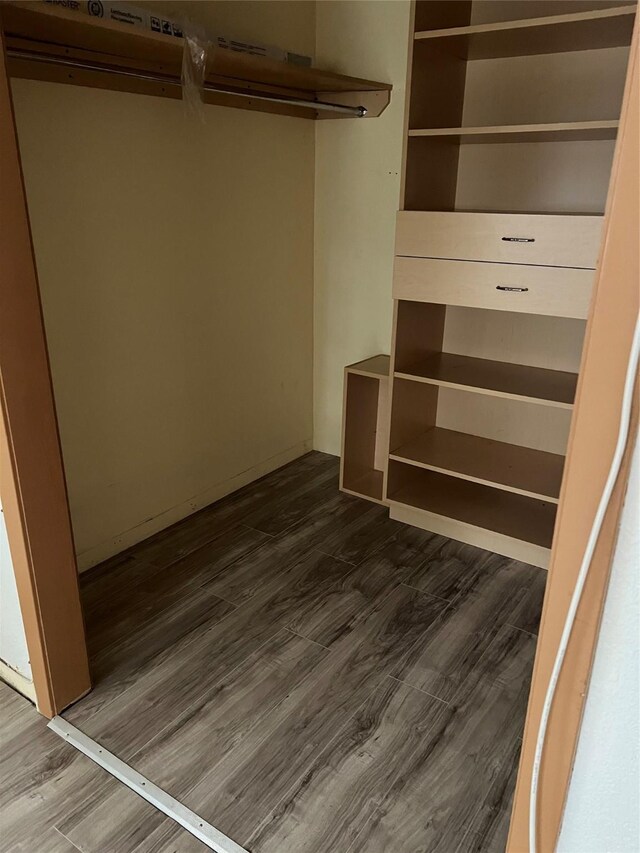 spacious closet featuring hardwood / wood-style flooring