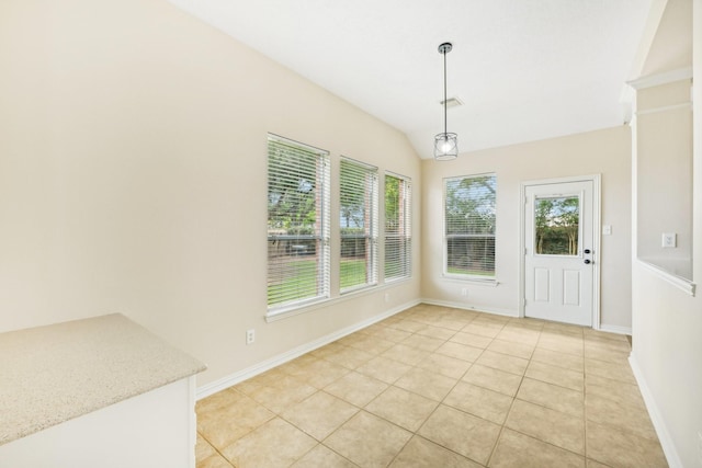 interior space with vaulted ceiling