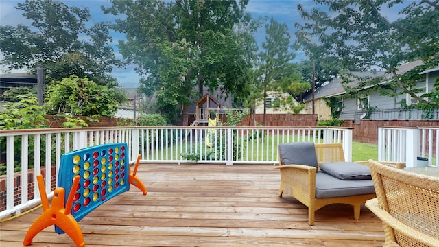 view of wooden deck