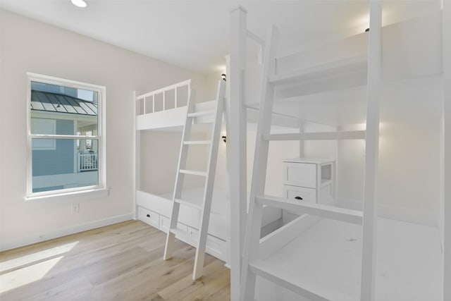 unfurnished bedroom featuring light hardwood / wood-style floors