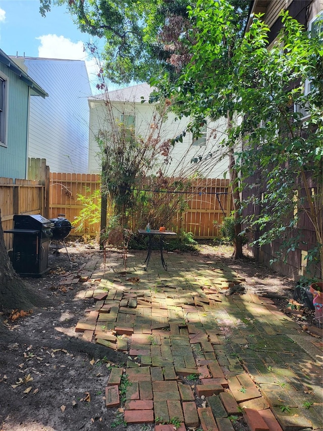 view of yard with a patio area