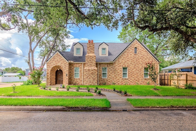 view of front of home with a front yard