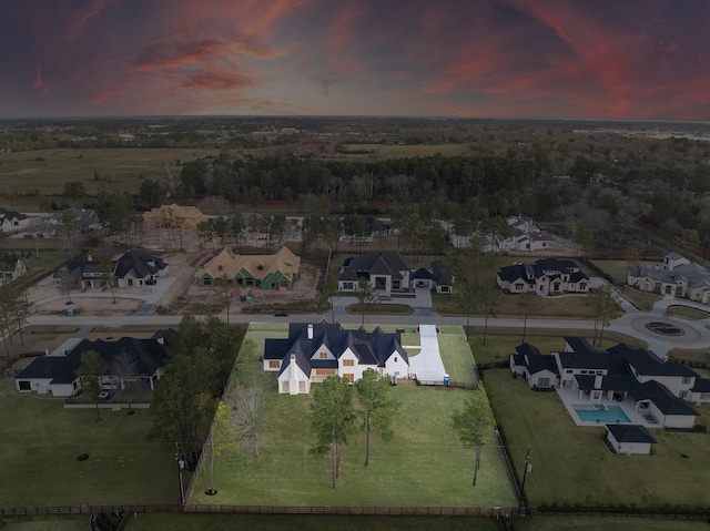 bird's eye view with a residential view