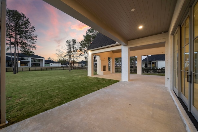 view of yard with a patio area and fence