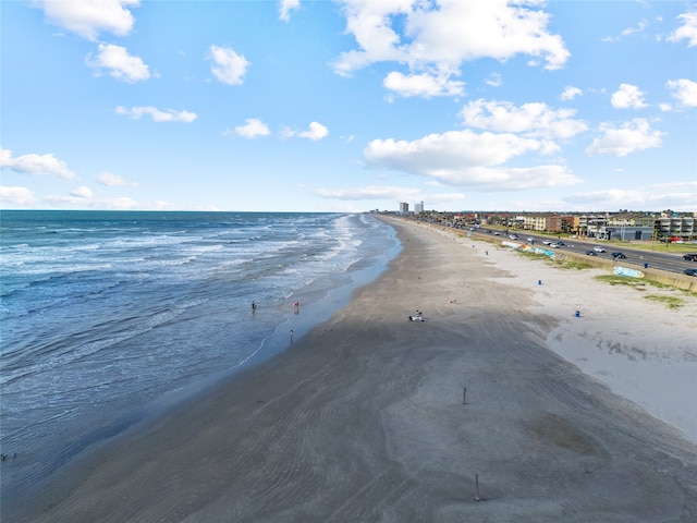 view of water feature featuring a view of the beach