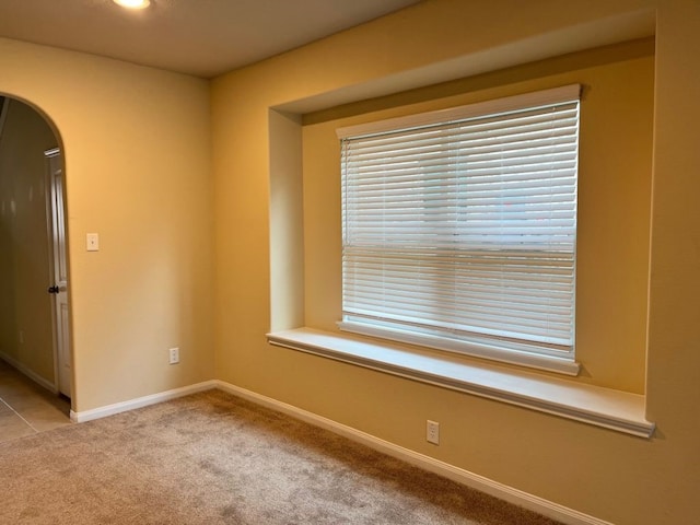 empty room with light carpet and a wealth of natural light