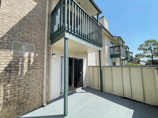 exterior space with a balcony