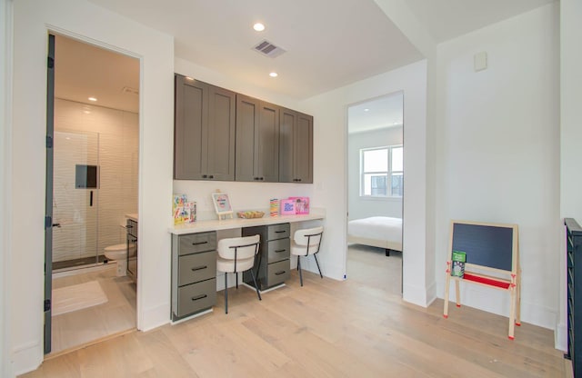 home office featuring light wood-type flooring