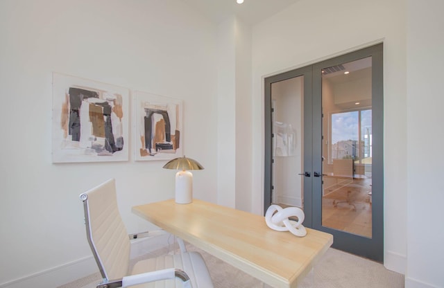 home office featuring french doors