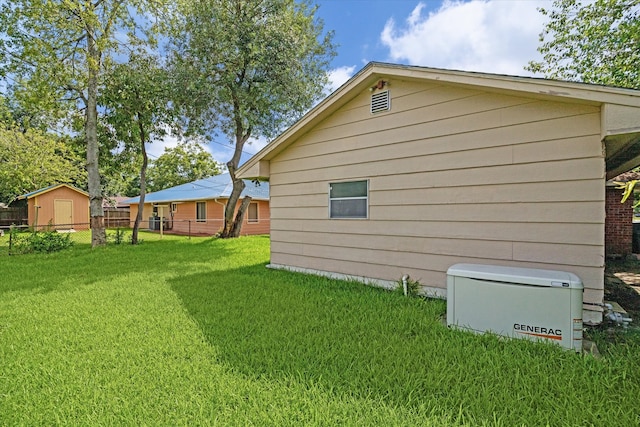 view of property exterior featuring a lawn