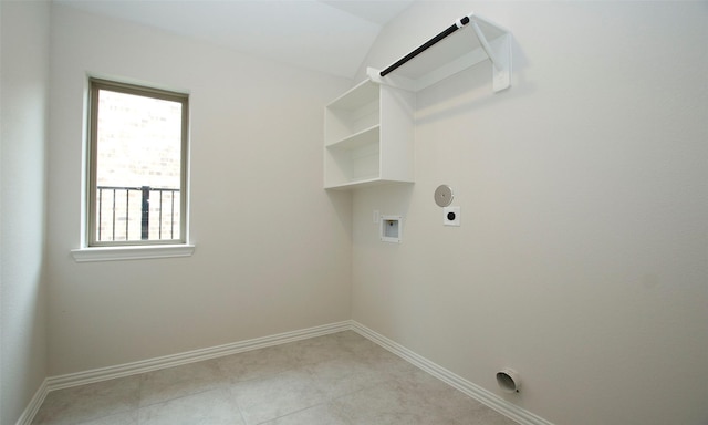 laundry room with hookup for a washing machine, plenty of natural light, hookup for an electric dryer, and hookup for a gas dryer