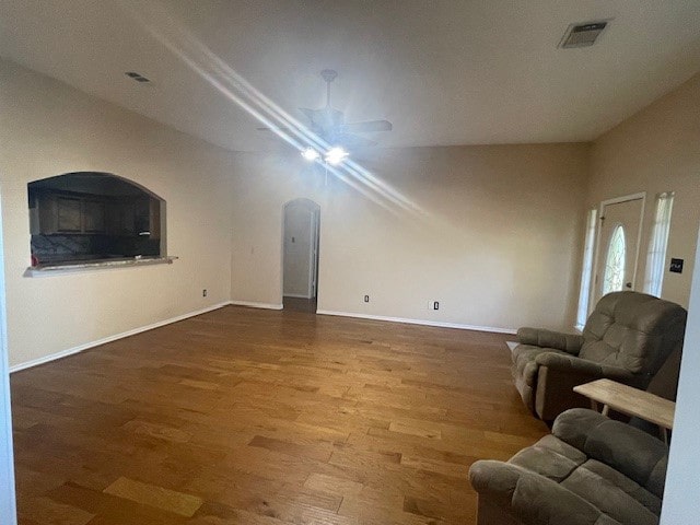 living room with wood-type flooring