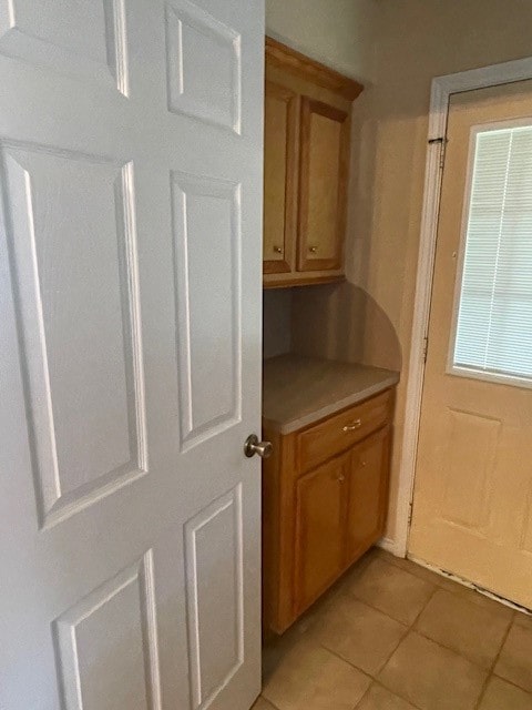 interior space with tile patterned flooring