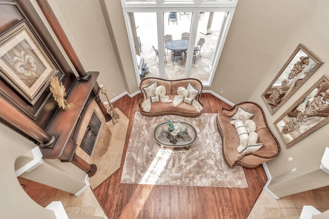 living room featuring hardwood / wood-style flooring