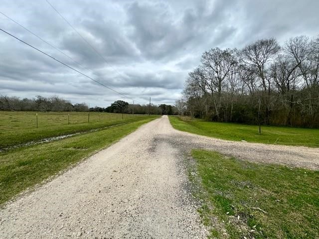 view of road with a rural view