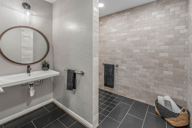 bathroom featuring tile patterned flooring