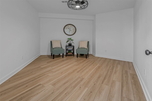 living area featuring light wood-type flooring