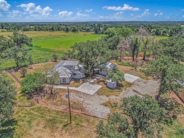 bird's eye view with a rural view