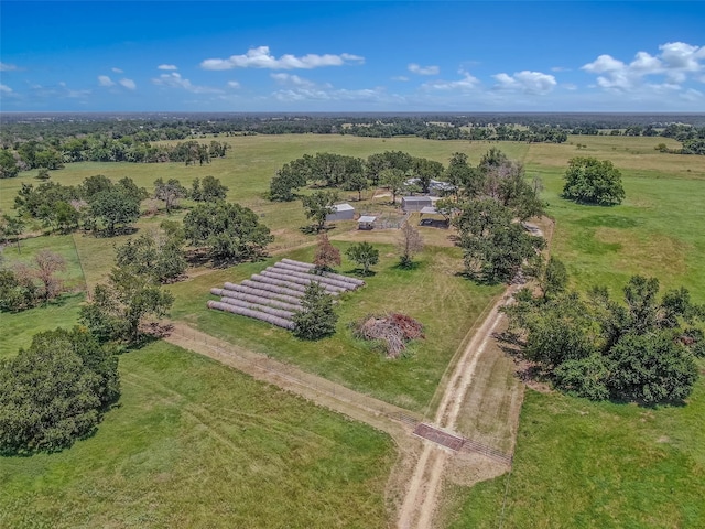 drone / aerial view with a rural view