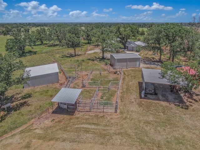 drone / aerial view featuring a rural view