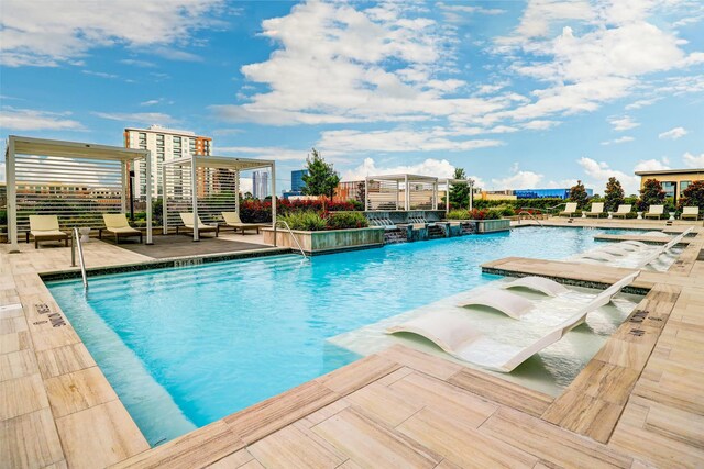 view of pool with a patio