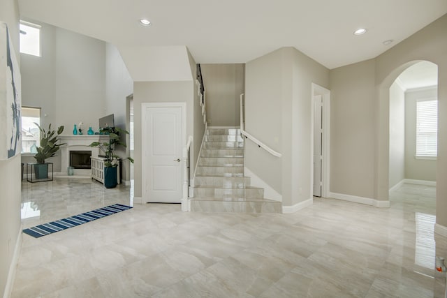 interior space with light tile patterned floors