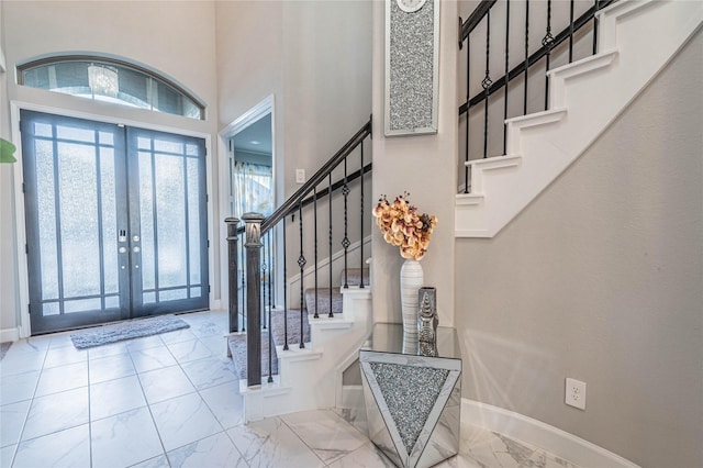 foyer entrance with french doors