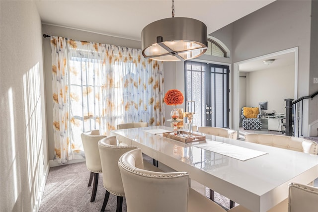 dining room with carpet