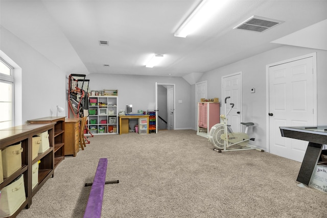 rec room featuring carpet