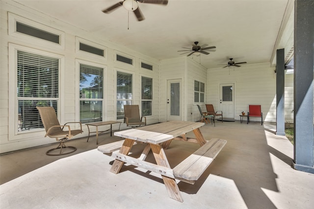 view of patio / terrace with ceiling fan