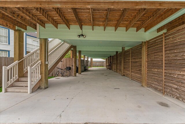 view of patio featuring a carport