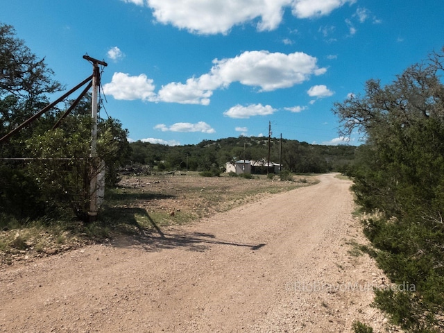 view of street with a rural view