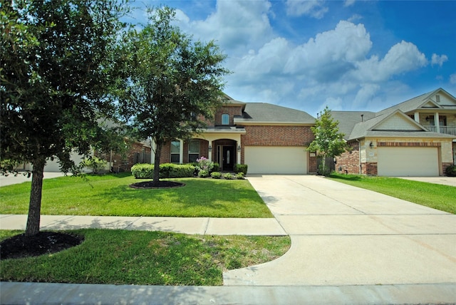 view of front of property with a front lawn