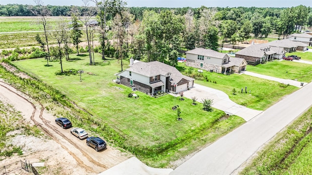 aerial view with a rural view