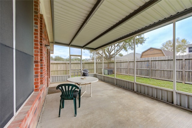 view of sunroom