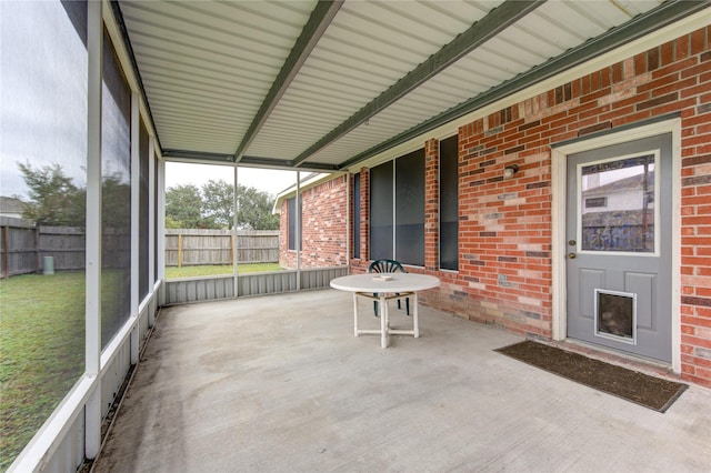 view of unfurnished sunroom