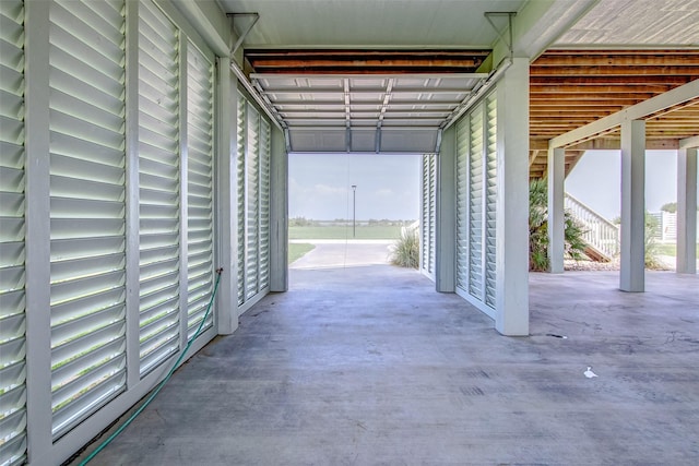 view of garage